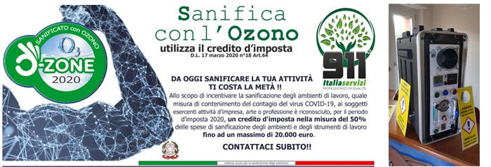 911 franchising sanificazione ambienti ozono